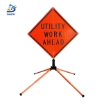 Roll Up Sign & Stand - Utility Work Ahead Non Reflective Roll Up Traffic Sign